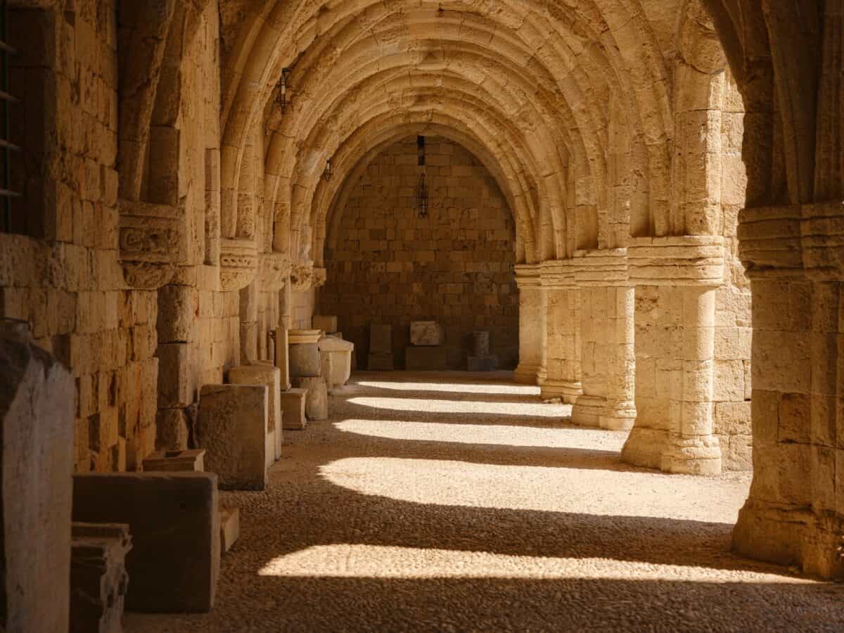 Rhodes, Greece - April 21, 2023: Archeological Museum of Rhodes Town